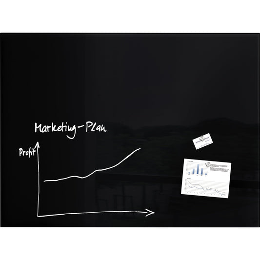 SIGEL Glasboard Artverum 120 x 90 x 1,8 cm (B x H x T) Tafel magnethaftend inkl. 2 extra starke SuperDym-Magnete Sicherheitsglas schwarz