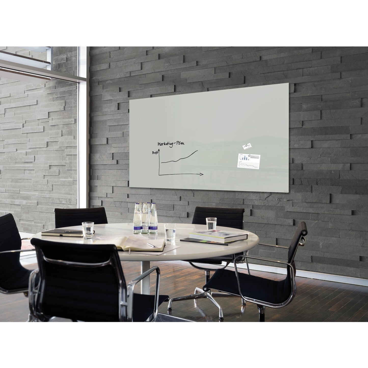 SIGEL Glasboard Artverum 180 x 120 x 1,8 cm (B x H x T) Tafel magnethaftend inkl. 2 extra starke SuperDym-Magnete Sicherheitsglas grau