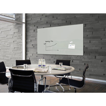 SIGEL Glasboard Artverum 180 x 120 x 1,8 cm (B x H x T) Tafel magnethaftend inkl. 2 extra starke SuperDym-Magnete Sicherheitsglas grau