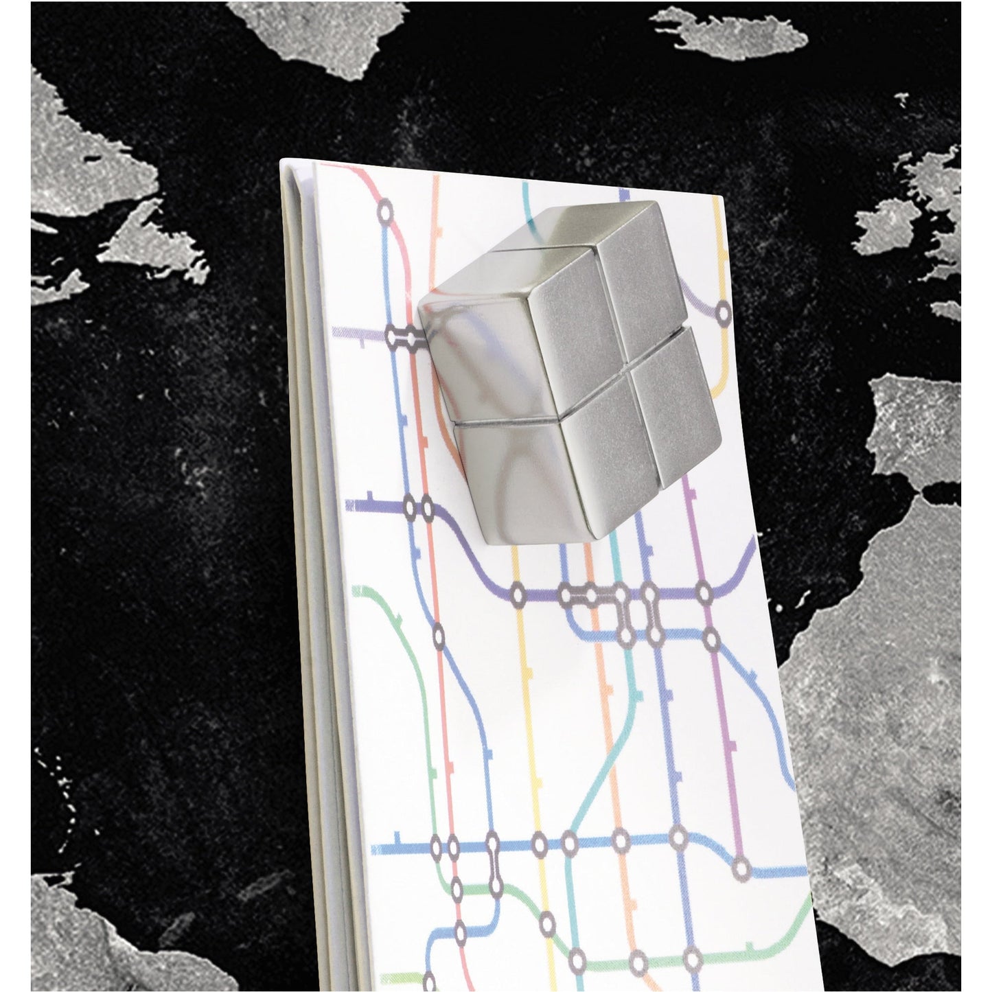 SIGEL Glasboard Artverum 130 x 55 x 1,5 cm (B x H x T) Tafel magnethaftend inkl. 2 extra starke SuperDym-Magnete Sicherheitsglas design World-Map