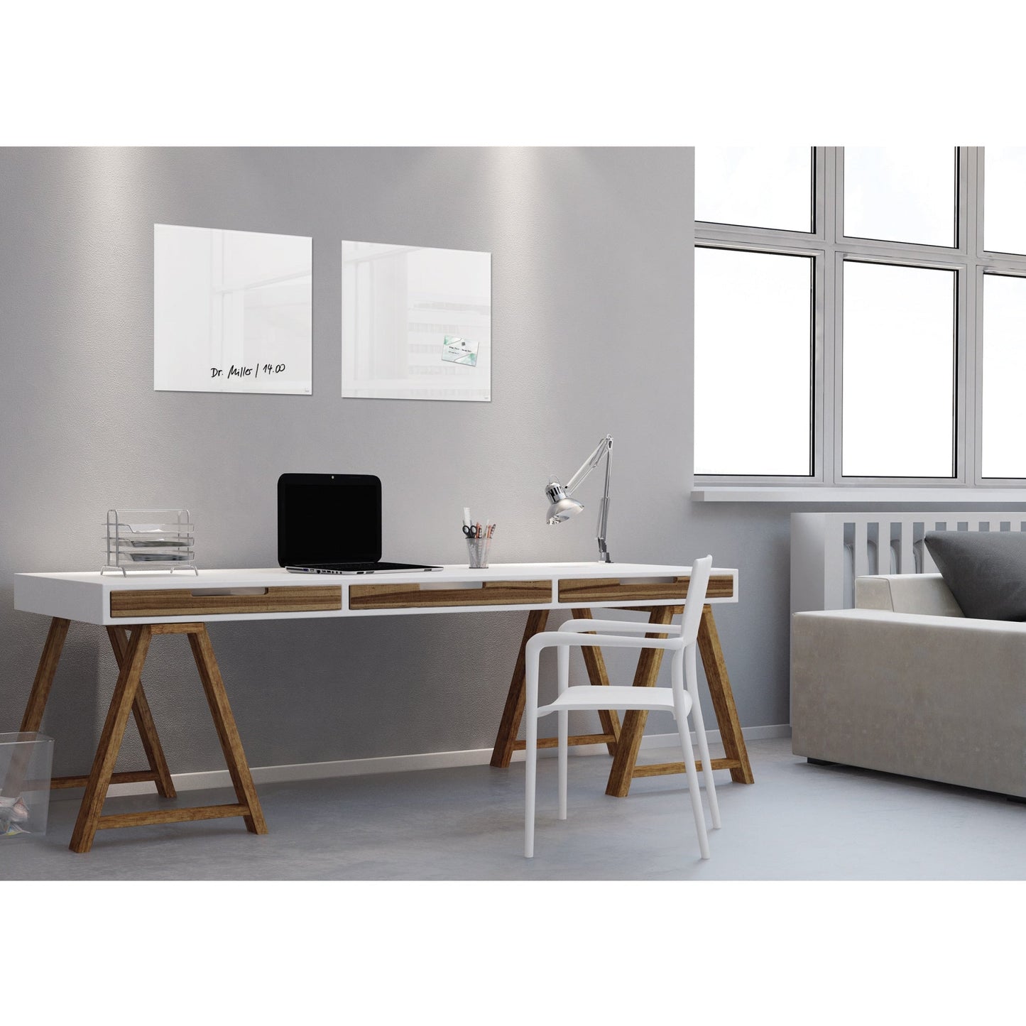 SIGEL Glasboard Artverum 48 x 48 x 1,5 cm (B x H x T) Tafel magnethaftend inkl. 3 starker SuperDym-Magnete Sicherheitsglas super-weiß