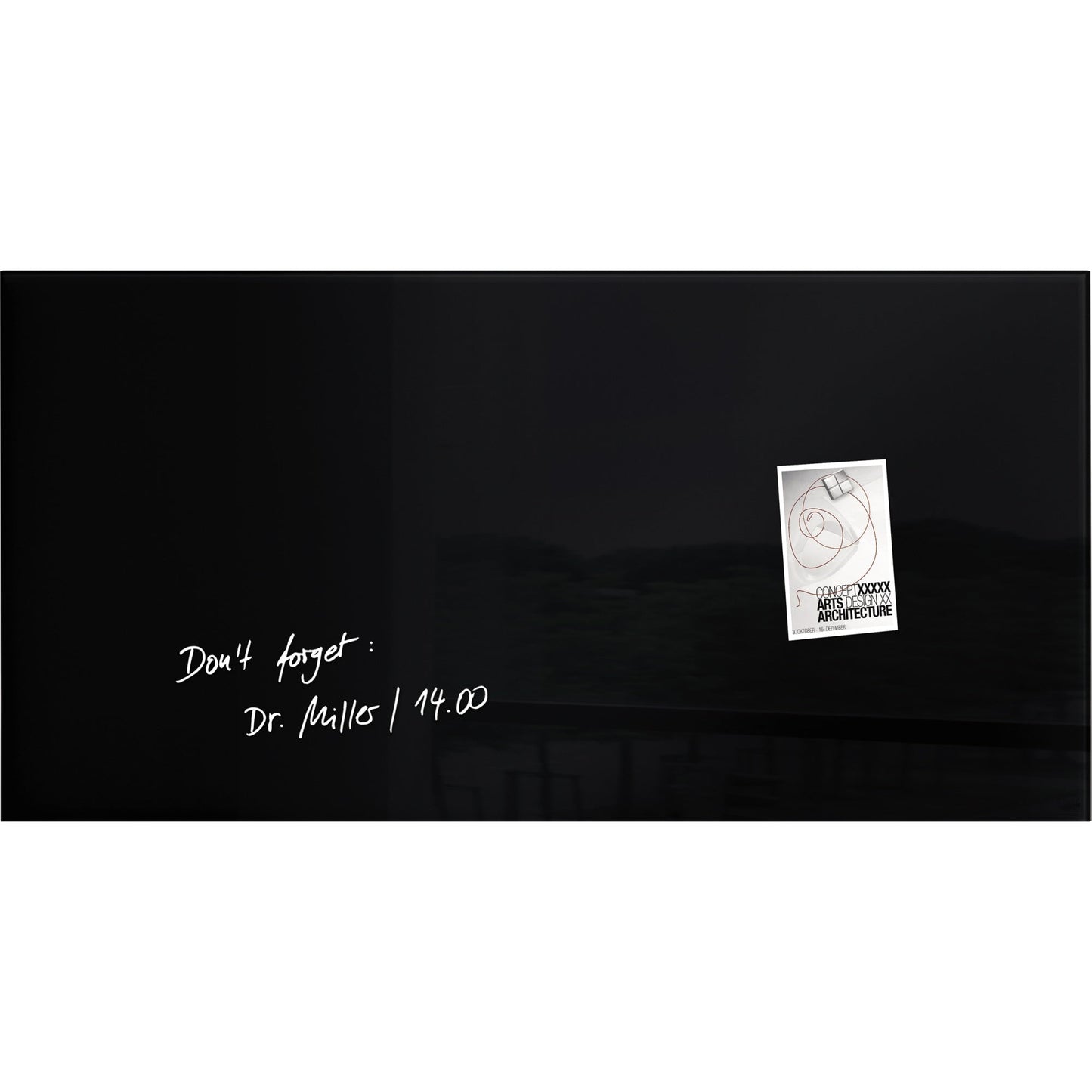 SIGEL Glasboard Artverum 91 x 46 x 1,5 cm (B x H x T) Tafel magnethaftend inkl. 3 starker SuperDym-Magnete Sicherheitsglas schwarz