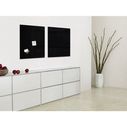 SIGEL Glasboard Artverum 48 x 48 x 1,5 cm (B x H x T) Tafel magnethaftend inkl. 3 starker SuperDym-Magnete Sicherheitsglas schwarz