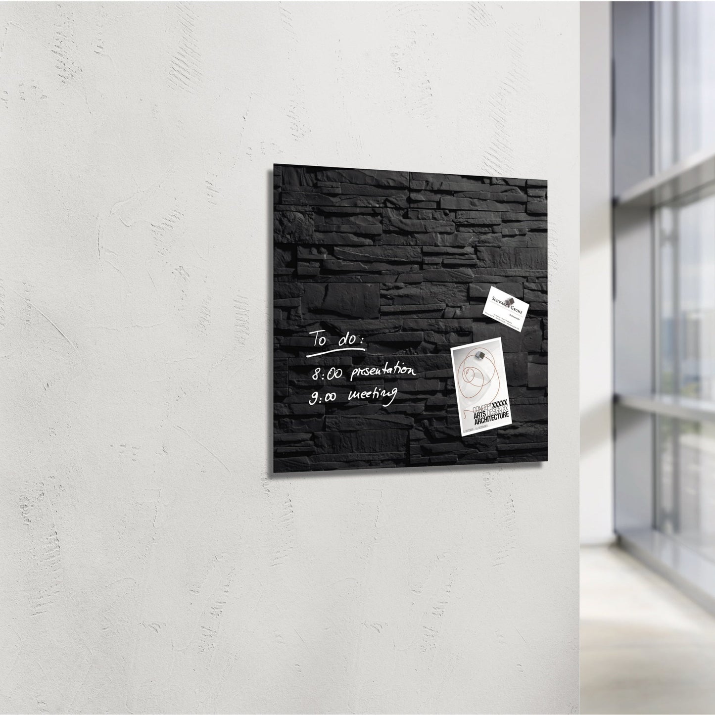 SIGEL Magnetboard Artverum GL169 480x480x15mm Glas Schiefer-Stone
