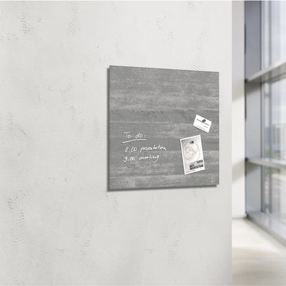 SIGEL Glasboard Artverum 48 x 48 x 1,5 cm (B x H x T) Tafel magnethaftend inkl. 3 starker SuperDym-Magnete Sicherheitsglas design Sichtbeton