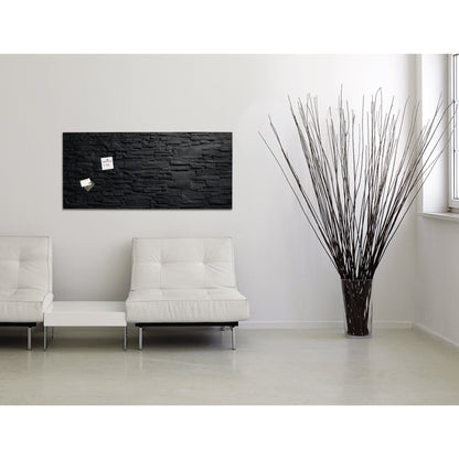 SIGEL Glasboard Artverum 91 x 46 x 1,5 cm (B x H x T) Tafel magnethaftend inkl. 3 starker SuperDym-Magnete Sicherheitsglas design Schiefer Stone