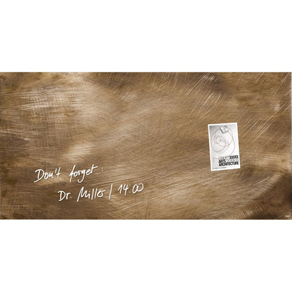 SIGEL Glasboard Artverum 91 x 46 x 1,5 cm (B x H x T) Tafel magnethaftend inkl. 3 starker SuperDym-Magnete Sicherheitsglas design Used-Bronze