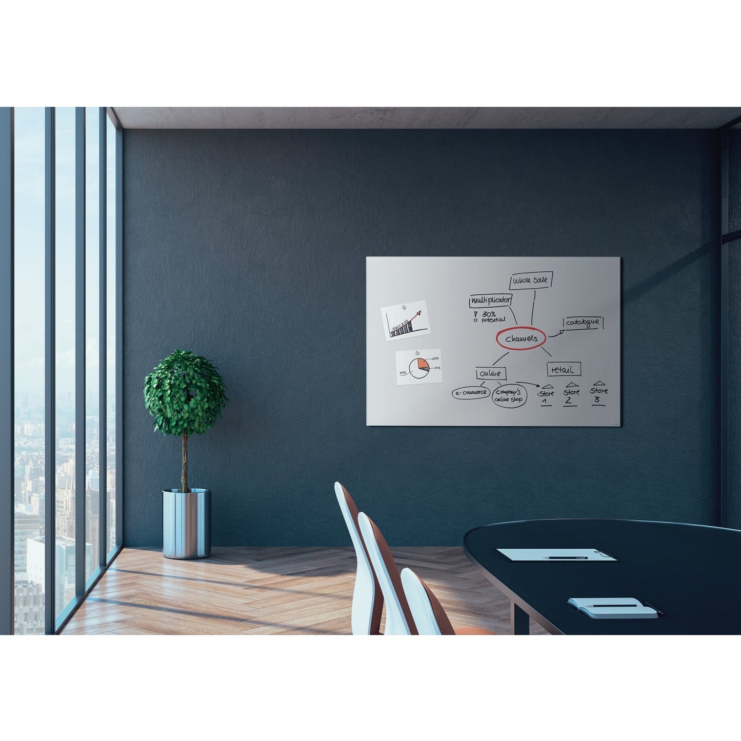 SIGEL Glasboard Artverum 150 x 100 x 1,8 cm (B x H x T) Tafel magnethaftend inkl. zwei extra-starker SuperDym-Magnete Sicherheitsglas super-weiß