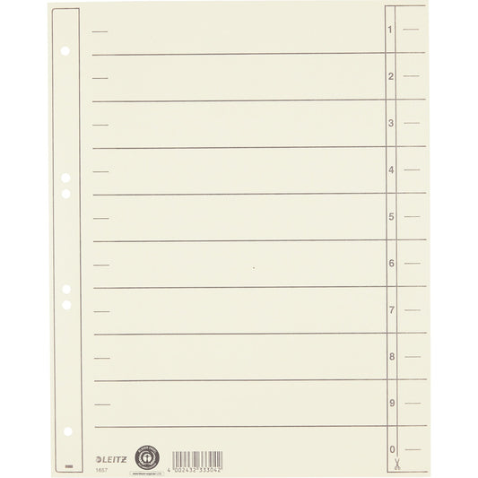 Leitz Trennblatt DIN A4, Überbreite Kraftkarton, 100 % recycelt chamois 100 St./Pack.