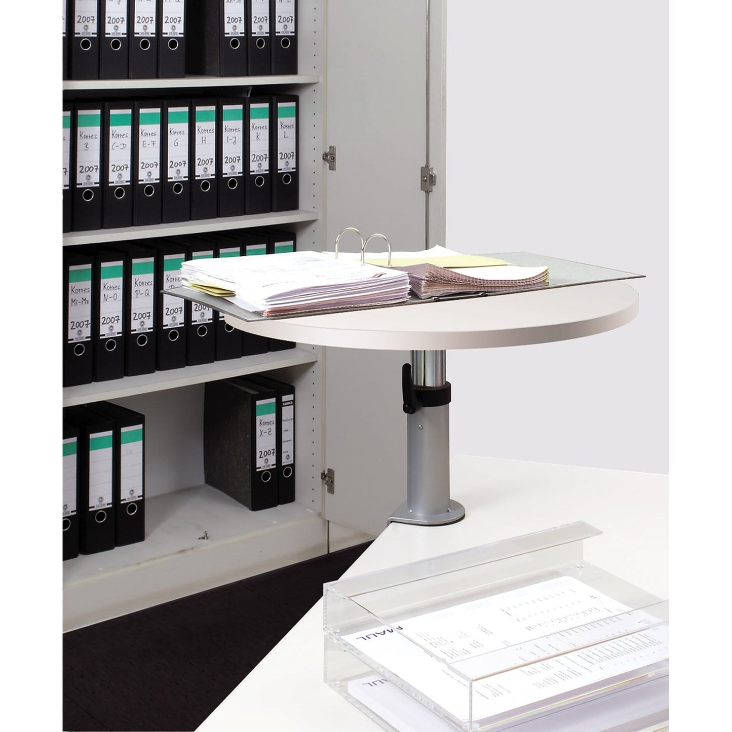 MAUL Tischpult 600 x 20 x 510 mm (B x H x T) höhenverstellbar 30kg Holz, melaminbeschichtet grau