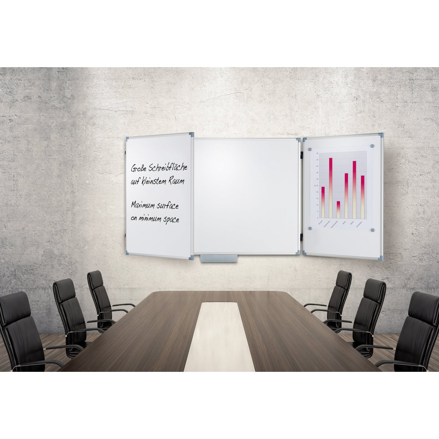 MAUL Klapptafel MAULpro 120/240 x 100 cm (B x H) Stahl, kunststoffbeschichtet weiß