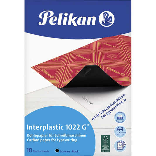 Pelikan Kohlepapier Interplastic 1022G DIN A4 schwarz 10 Bl./Pack.