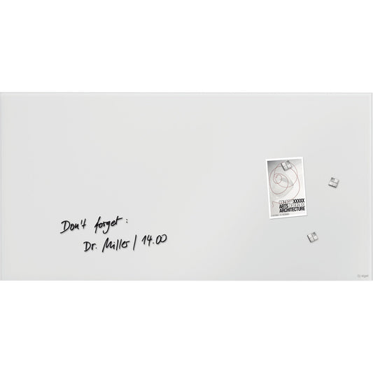 SIGEL Glasboard Artverum 100 x 65 x 1,5 cm (B x H x T) Tafel magnethaftend inkl. 3 extra starke SuperDym-Magnete Sicherheitsglas super-weiß