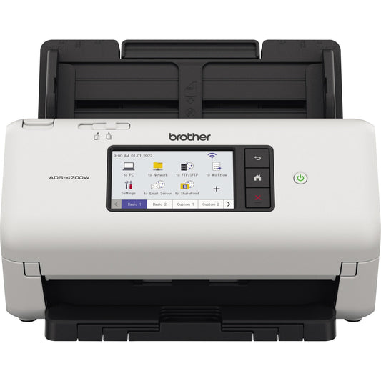 Brother Scanner ADS-4700W 29,9 x 21,6 x 19 cm (B x H x T) 40 Seiten/Min. simplex, 80 Bilder/Min. duplex 600 x 600dpi