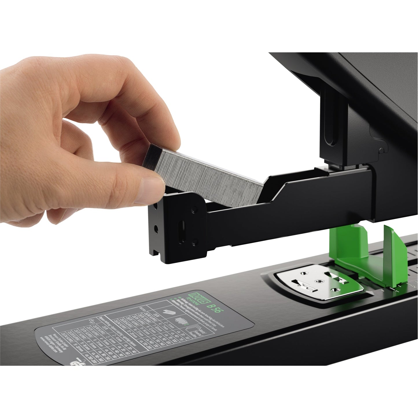 NOVUS Blockheftgerät B 56 re+new 23/8-24 SUPER fest/bypass 200 Bl. (80 g/m²) Metall/Kunststoff, 82 % recycelt schwarz