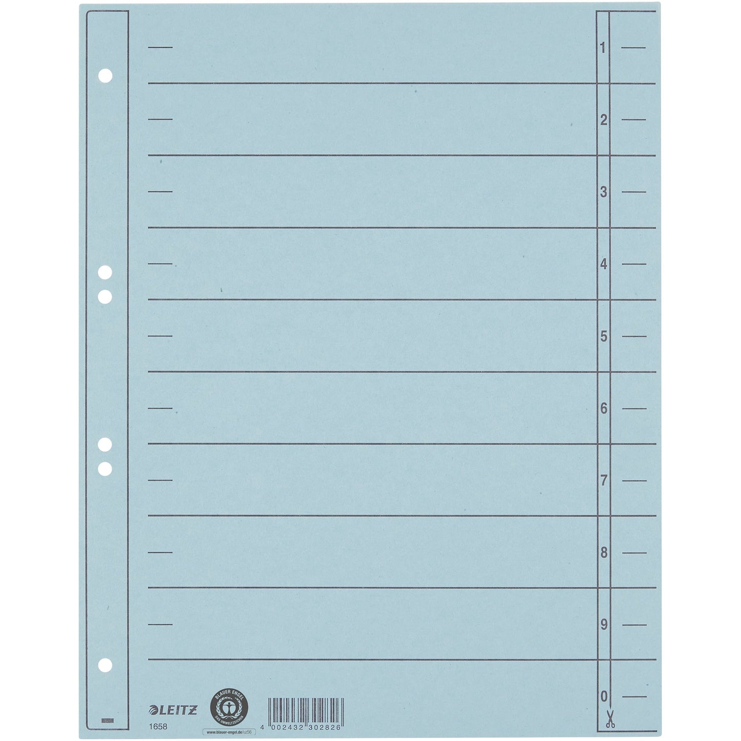 Leitz Trennblatt DIN A4, Überbreite Manilakarton, recycelt hellblau 100 St./Pack.