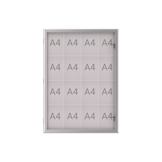 MAUL Schaukasten MAULexcite Innenbereich, regengeschützter Außenbereich 95,6 x 130,4 x 2,8 cm (B x H x T) 16 x DIN A4 mit Schloss Aluminium silber