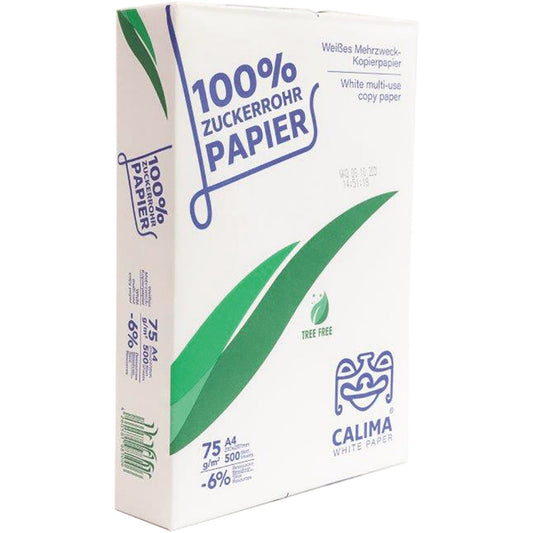 CALIMA Kopierpapier WHITE PAPER DIN A4 75g/m² elementar chlorfrei gebleicht 100 % Zuckerrohr weiß 500 Bl./Pack.
