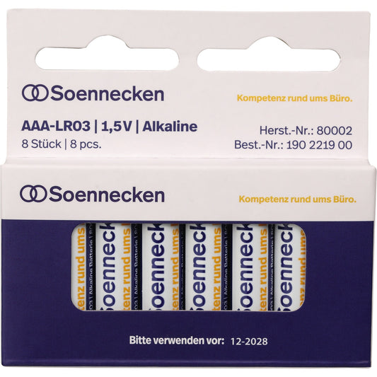 Soennecken Batterie AAA/Micro LR03 Alkaline 1,5V 8 St./Pack.