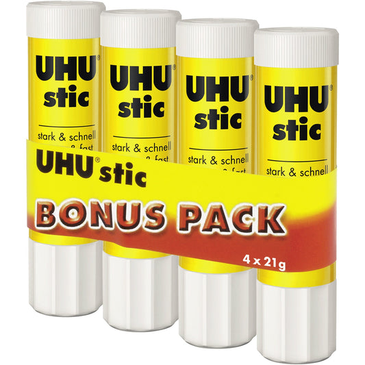 UHU® Klebestift stic nicht nachfüllbar 4 x 21 g/Pack.