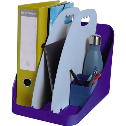 Exacompta Organisationsbox Flex Box Bee Blue 25,2 x 22,5 x 28,8 mm (B x H x T) Kunststoff, recycelt marineblau/hellblau