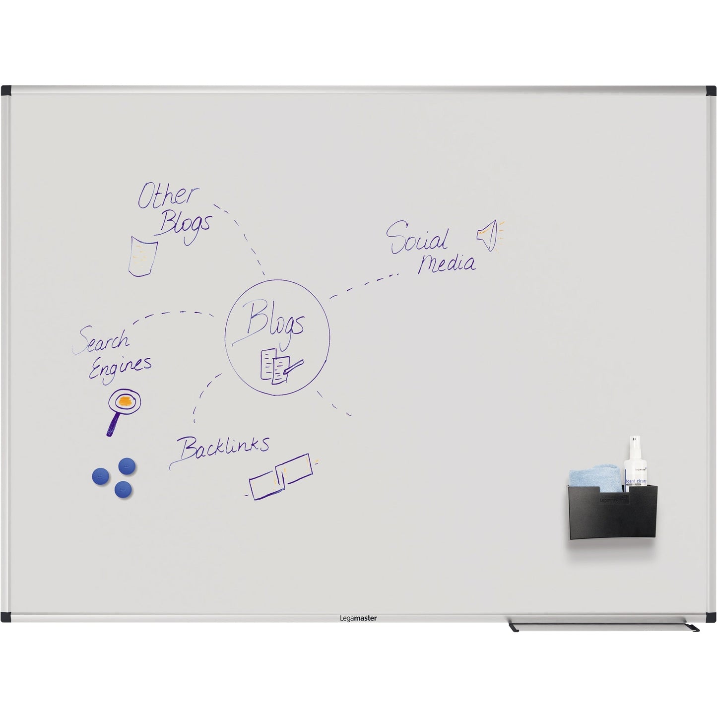 Legamaster Whiteboard UNITE PLUS Maße der Oberfläche: 120 x 90 cm (B x H) Tafel magnethaftend nicht beidseitig beschreibbar Stahl emailliert weiß