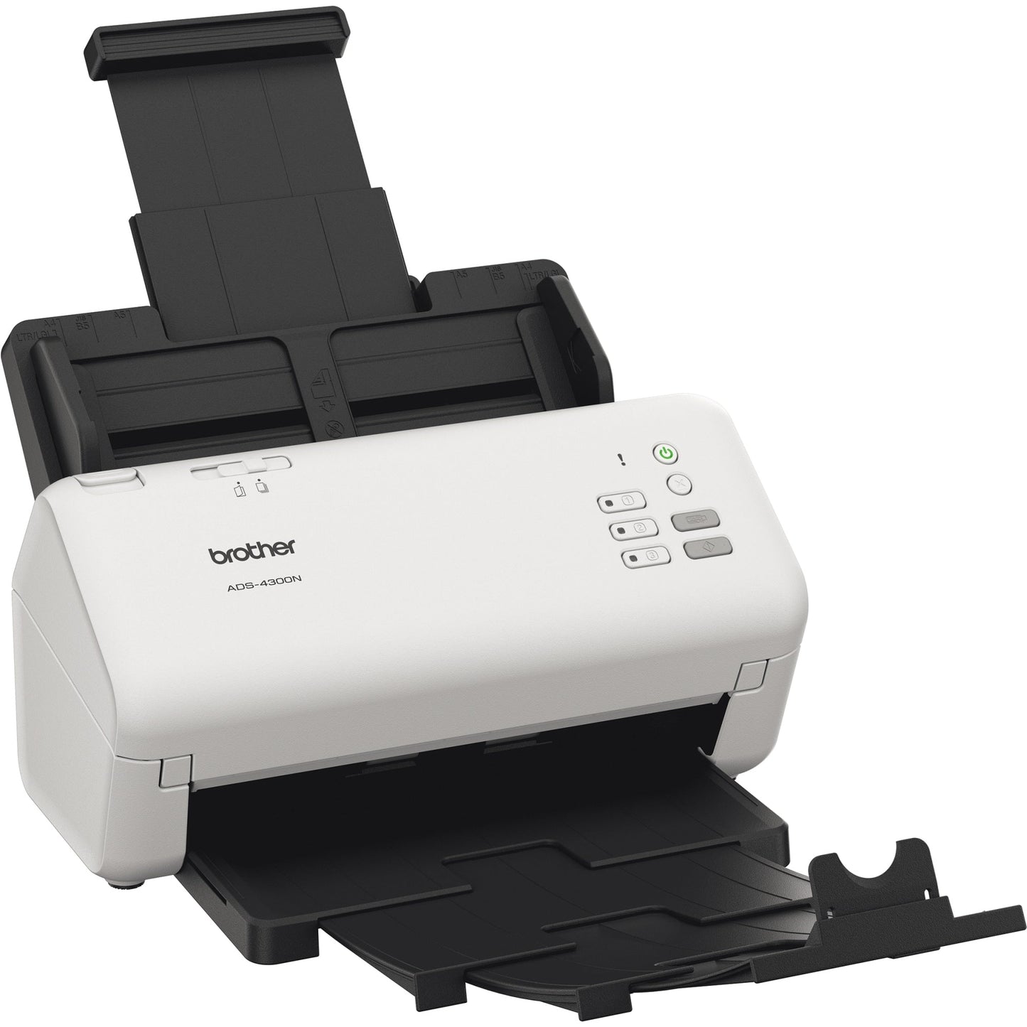 Brother Scanner ADS-4300N 29,9 x 21,6 x 19 cm (B x H x T) 40 Seiten/Min. simplex, 80 Bilder/Min. duplex 600 x 600dpi