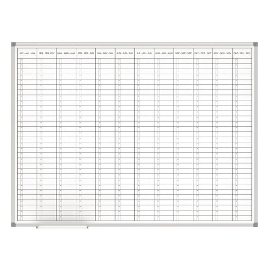 MAUL Jahresplaner MAULstandard 120 x 90 cm (B x H) 12 Monate Aluminium grau
