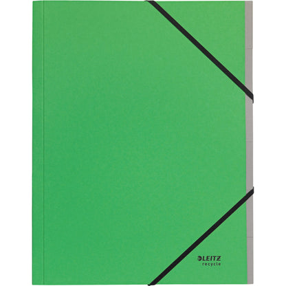 Leitz Ordnungsmappe Recycle DIN A4 275g/m² Karton, 100 % recycelt Farbe: grün Farbe des Fächerblocks: grau 6 Fächer