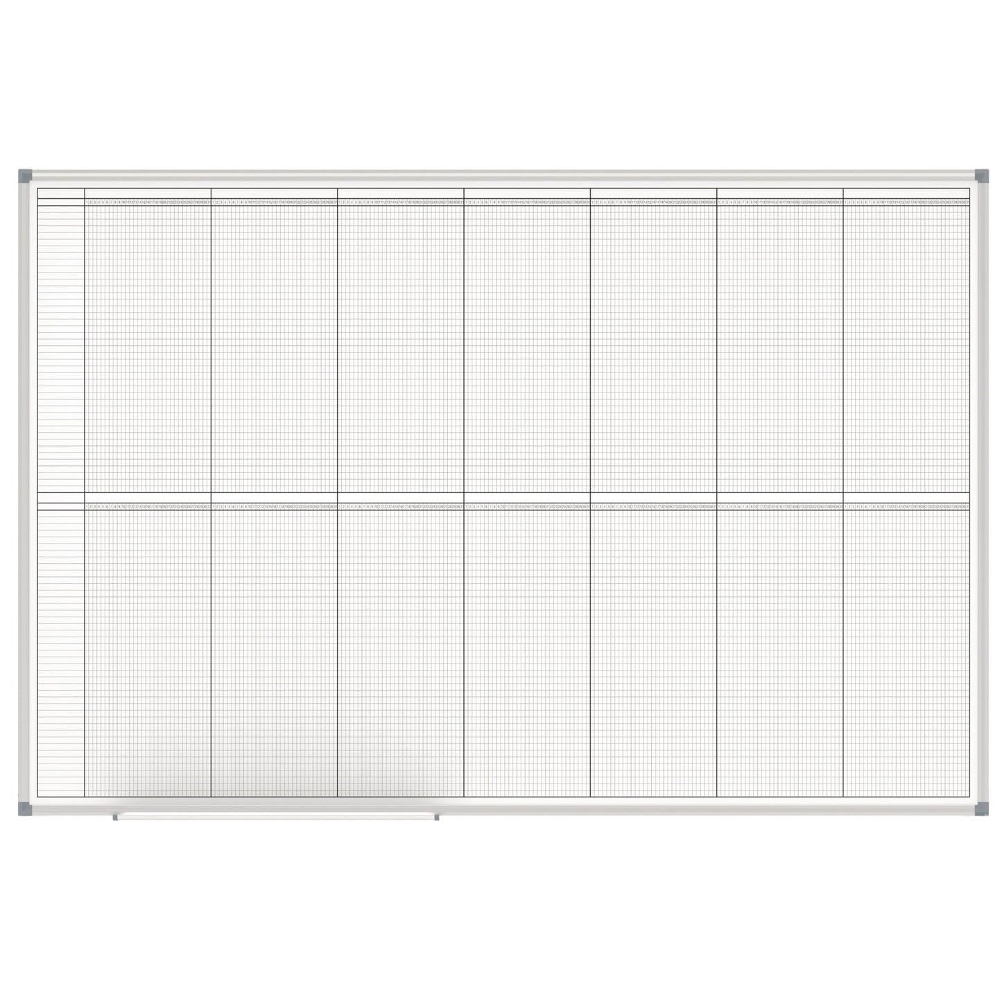 MAUL Jahresplaner MAULstandard 150 x 100 cm (B x H) 14 Monate 43 Mitarbeiter/Projekte Aluminium grau