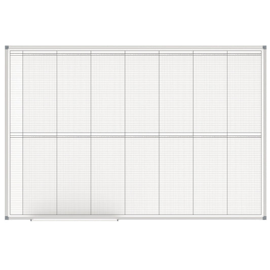 MAUL Jahresplaner MAULstandard 150 x 100 cm (B x H) 14 Monate 43 Mitarbeiter/Projekte Aluminium grau