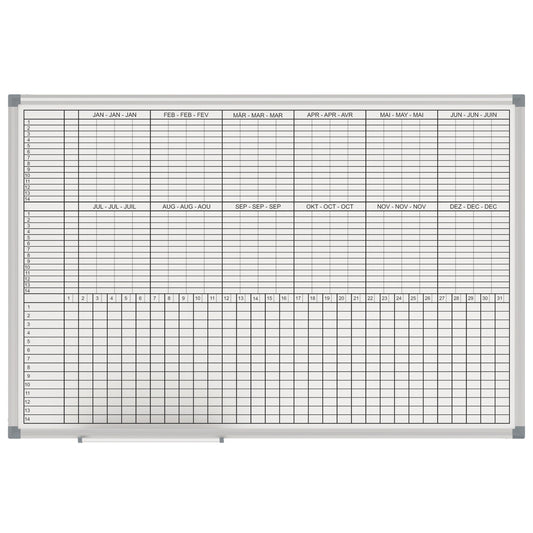 MAUL Jahresplaner MAULstandard 90 x 60 cm (B x H) 12 Monate/52 Wochen Aluminium grau