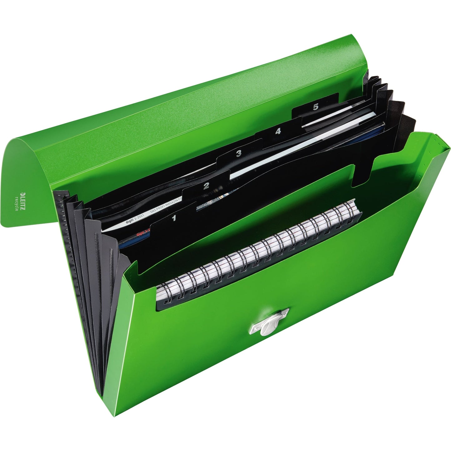 Leitz Fächermappe Recycle DIN A4 grün 5 Fächer