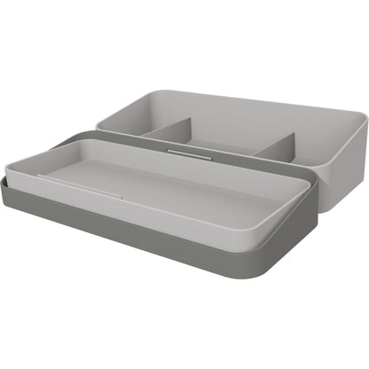 helit Tischorganizer the companion 22,5 x 5,6 x 10 cm (B x H x T) nicht gefüllt Kunststoff, recycelt lichtgrau/grau