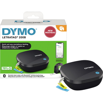 DYMO® Beschriftungsgerät LetraTag® 200B 5 Schriftgrößen 2 Druckzeilen inkl. Schriftbandkassette (12 mm x 4 m, schwarz auf weiß)