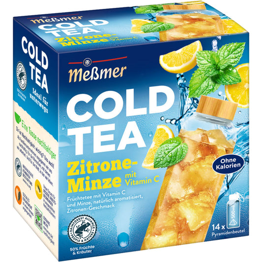 Meßmer Tee Cold Tea Zitrone-Minze 14 Btl./Pack.