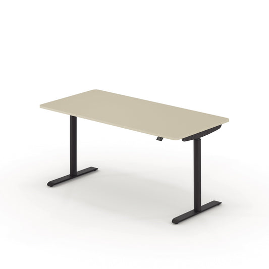 Schreibtisch se:lab e-desk Maße: 1.600 x 650-1.280 x 800 mm (B x H x T) Holz lichtgrau