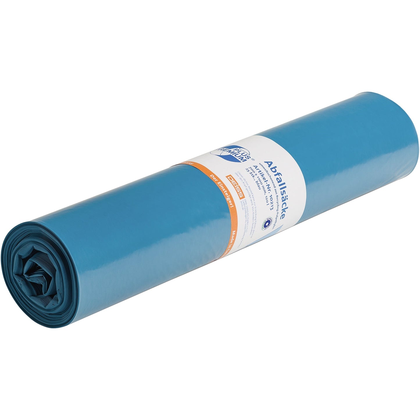 PREMIUM PLUS Müllsack TYP 60 70 x 110 cm (B x H) 31µm 120l LDPE-Folie blau 25 St./Pack.