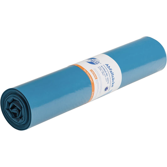 PREMIUM PLUS Müllsack TYP 60 70 x 110 cm (B x H) 31µm 120l LDPE-Folie blau 25 St./Pack.