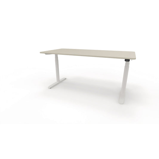 Schreibtisch se:lab e-desk Maße: 1.600 x 650-1.280 x 800 mm (B x H x T) Holz lichtgrau