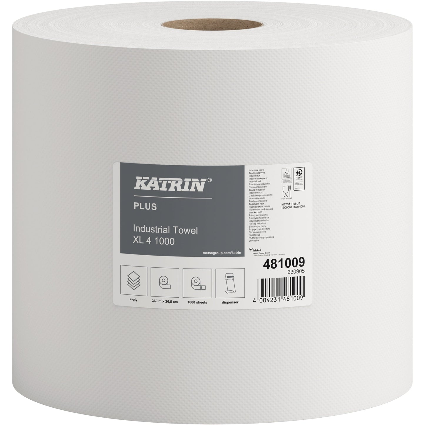 Katrin Wischtücher Plus XL 4 26,5 cm x 360 m (B x L) Tissue, 100 % Zellstoff weiß