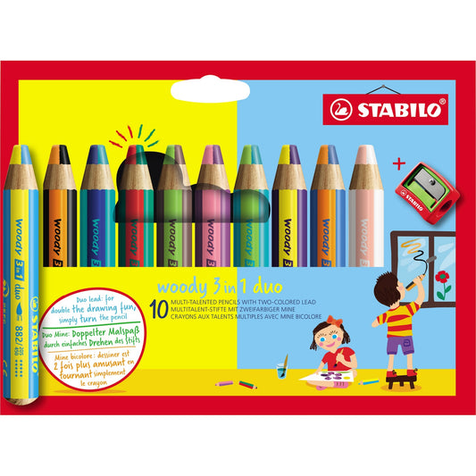 STABILO® Buntstift woody 3 in 1 duo 10 St./Pack.