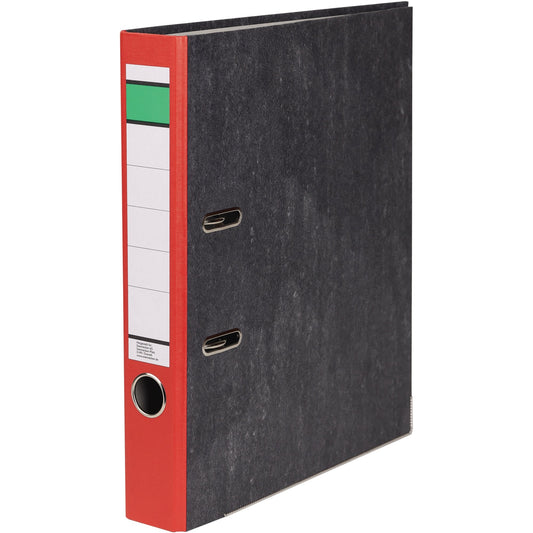Ordner 50mm DIN A4 Rückenschild: geklebt mit Schlitzen Werkstoff: Papier, 100 % recycelt rot