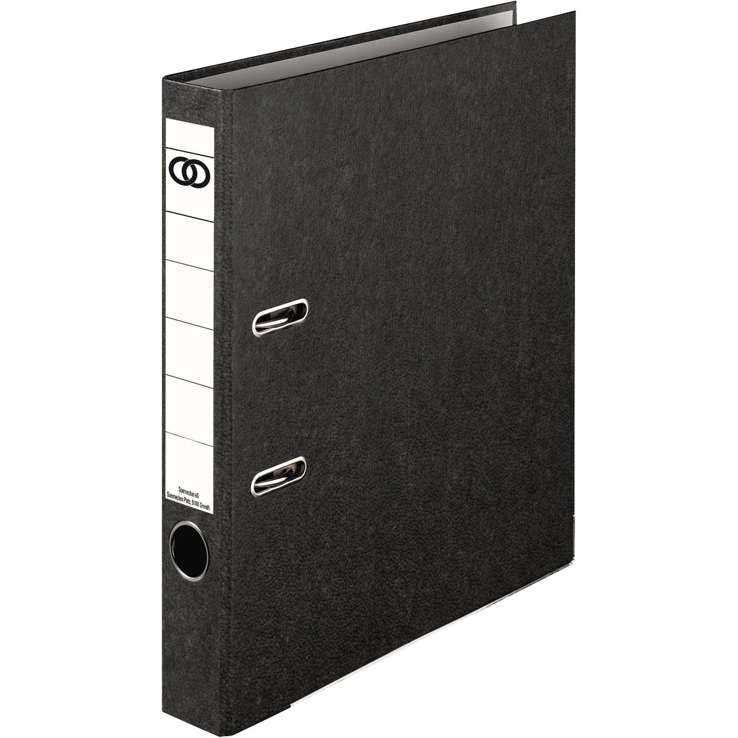 Soennecken Ordner oeco 50mm DIN A4 Rückenschild: geklebt mit Schlitzen Werkstoff: Graupappe, 100 % recycelt Material außen: Papier, 100 % recycelt schwarz 10 St./Pack.