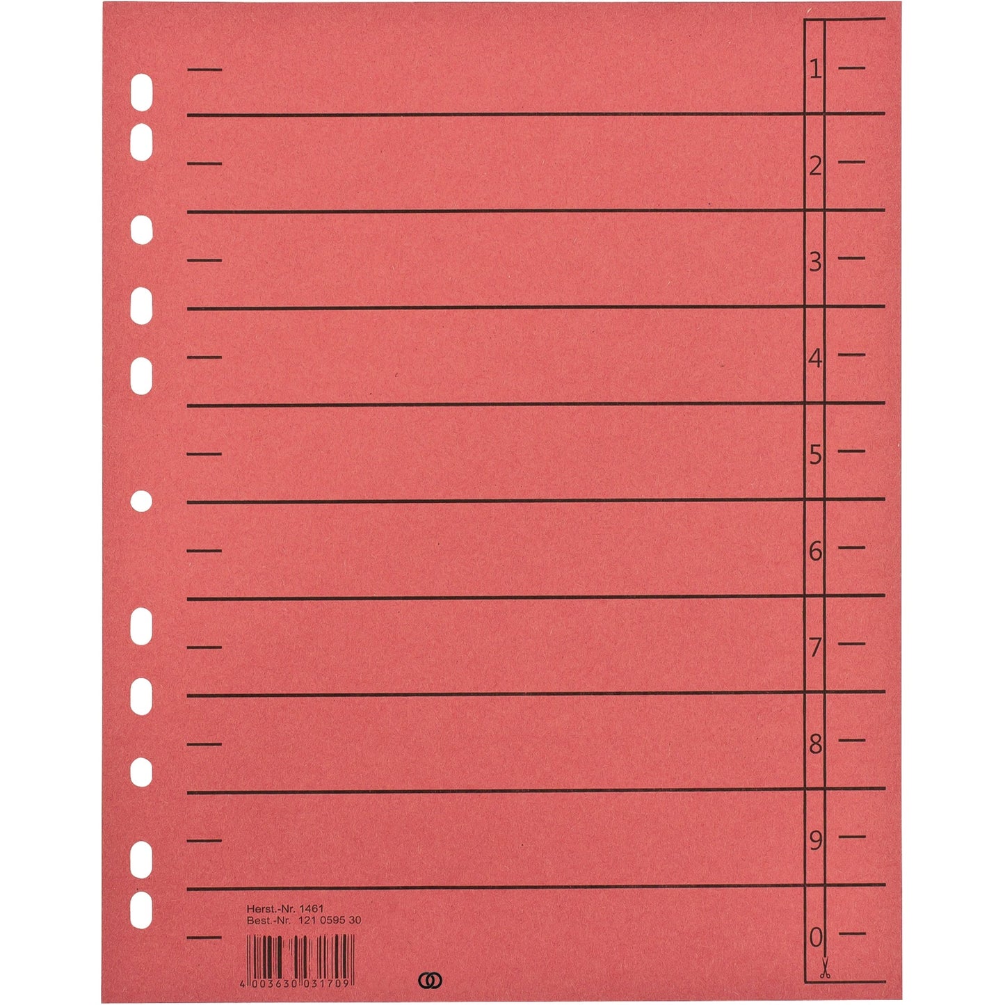 Soennecken Trennblatt oeco DIN A4 Recyclingkarton rot 100 St./Pack.