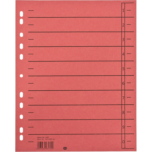 Soennecken Trennblatt oeco DIN A4 Recyclingkarton rot 100 St./Pack.