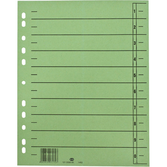 Soennecken Trennblatt oeco DIN A4 Recyclingkarton grün 100 St./Pack.