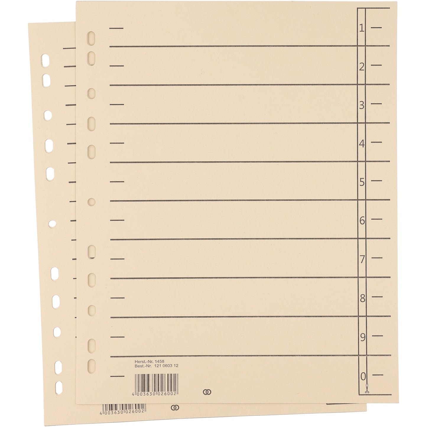 Soennecken Trennblatt oeco DIN A4 Recyclingkarton chamois 100 St./Pack.