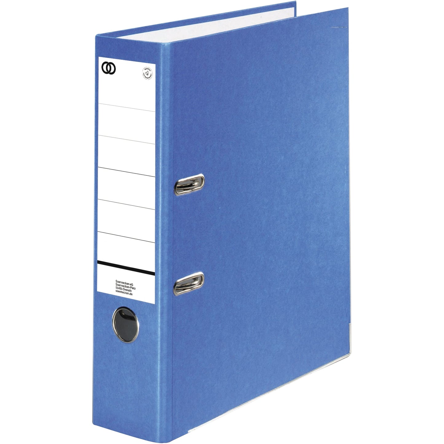 Soennecken Ordner oeco 80mm DIN A4 mit Schlitzen Werkstoff: Recyclingkarton Material außen: Papier Material innen: Papier dunkelblau