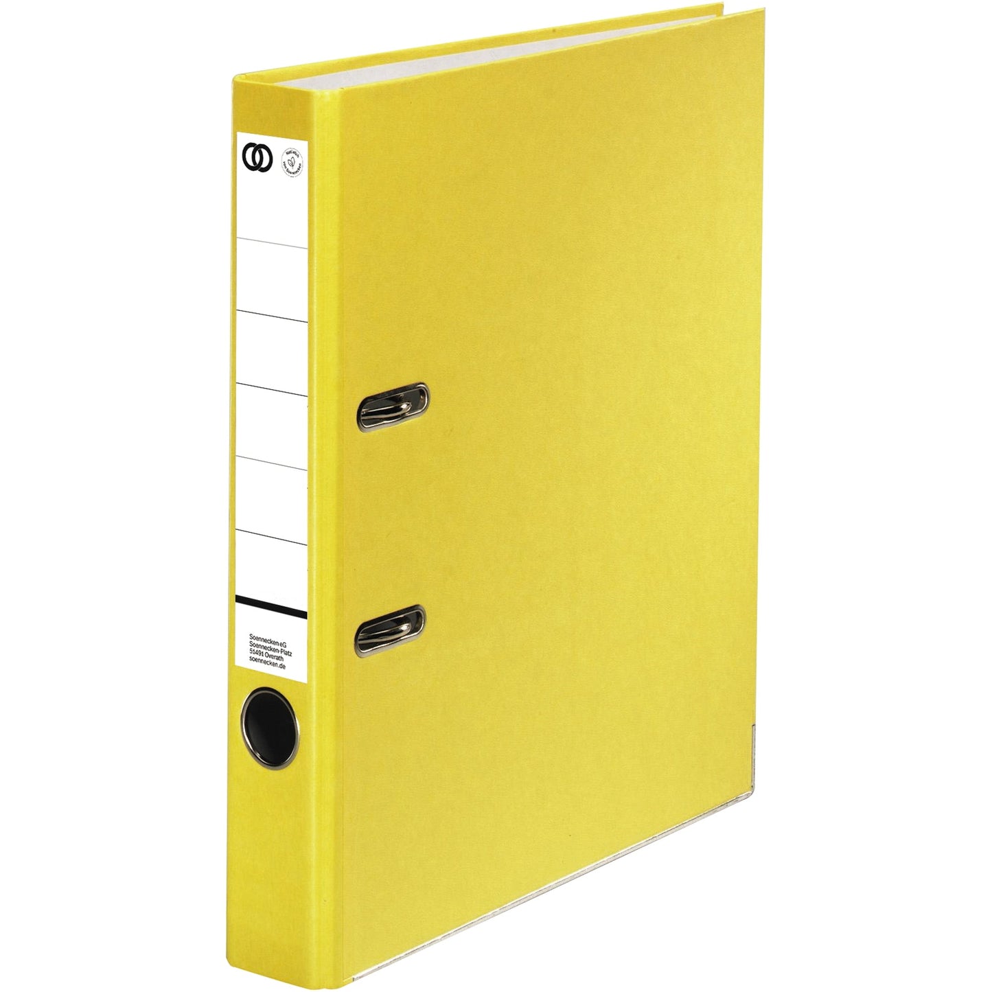 Soennecken Ordner oeco 50mm DIN A4 mit Schlitzen Werkstoff: Recyclingkarton Material außen: Papier Material innen: Papier gelb